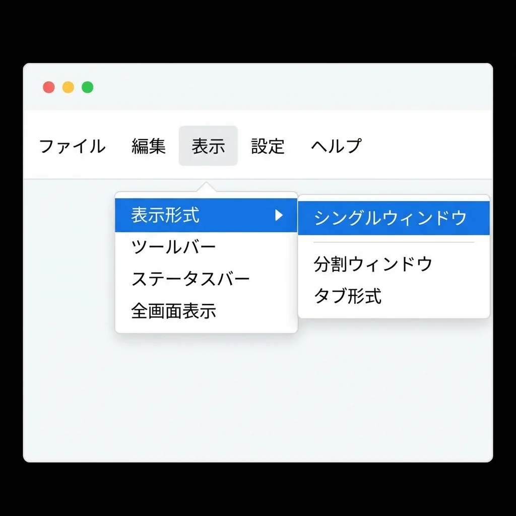 シングルウィンドウメニュー