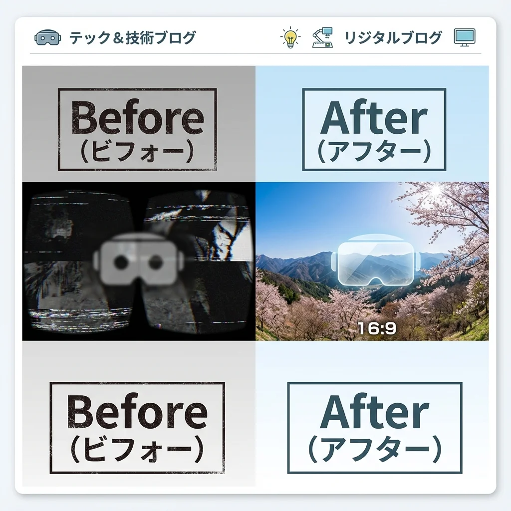 VR動画のビフォーアフター比較画像